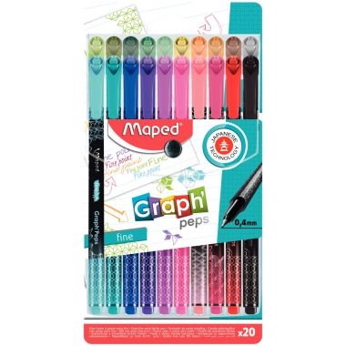Pochette de 20 feutres GraphPeps assortis
