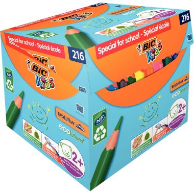 Maxi classpack de 216 crayons de couleur Évolution dont 30 gratuits