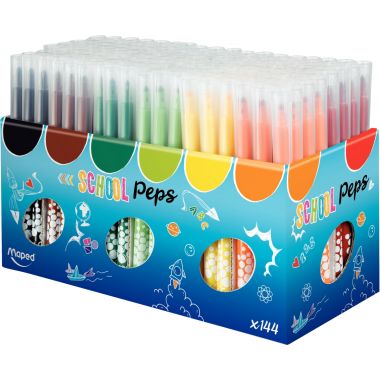 Classpack de 144 feutres Schoolpeps assortis
