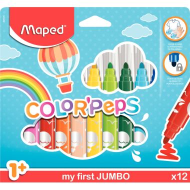 Maped - Pochette de 12 feutres ColorPeps assortis - 846020