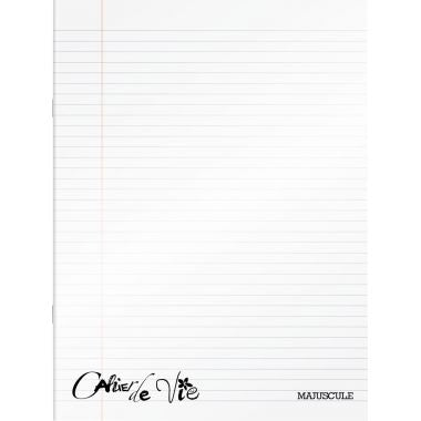 Cahier de vie 96 pages MAJUSCULE, format 24x32 cm, ligné/uni, couverture PP incolore