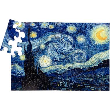 Puzzle d'art en bois d’environ 50 pièces, NUIT ETOILEE de Vincent VAN GOGH