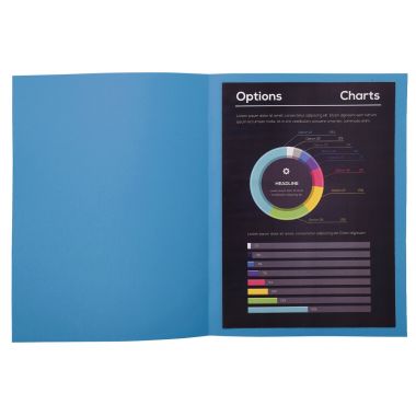 Exacompta - Paquet de 100 chemises 210g ROCK"S format 24X32 cm, bleu - 210019E