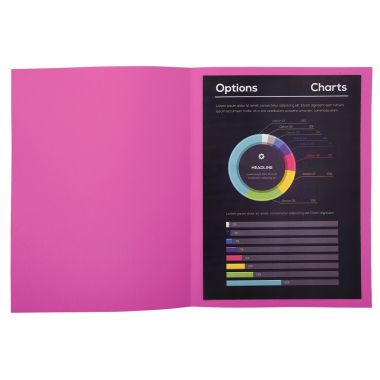 Exacompta - Paquet de 100 chemises 210g ROCK"S format 24x32 cm, rose - 210020E