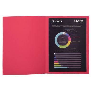 Exacompta - Paquet de 100 chemises 210g ROCK"S format 24x32 cm, framboise - 210016E