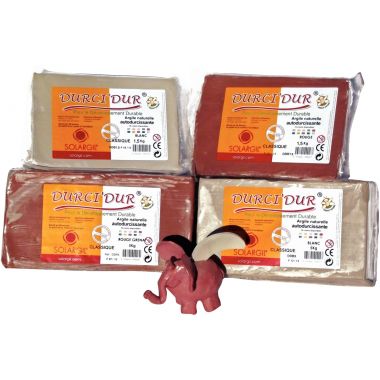 Pain de 5 kg argile naturelle à modeler durci dur coloris rouge