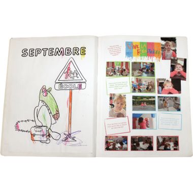 Cahier de vie 96 pages MAJUSCULE, format 24x32 cm, ligné/uni, couverture PP incolore