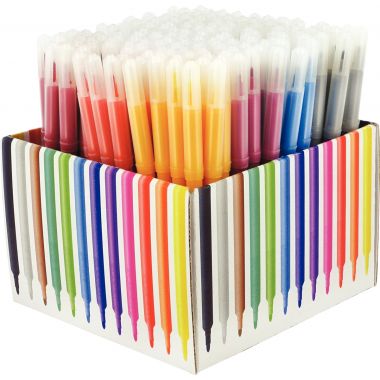 Classpack de 144 feutres Majuscule pointe fine assortis