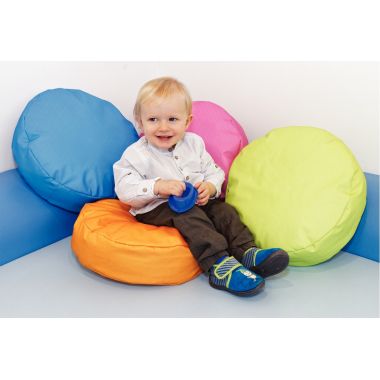 Coussin diamètre 40x10cm bleu