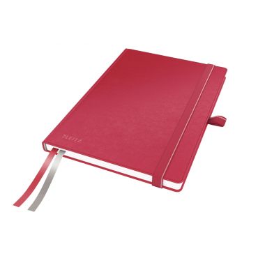 Cahier broché 160 pages LEITZ Complete, format A5, ligné 100g, rouge