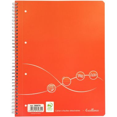 Cahier à reliure intégrale 160 pages EXCELLENCE, format A4+, ligné, papier 70g