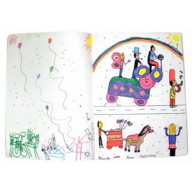 Cahier de dessin MAJUSCULE, piqûre 96 pages, format 24x32 cm, uni 120g, couverture PP incolore