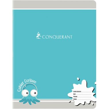 Cahier d'apprentissage piqûre 32 pages, 17x22 cm, double ligne 2 mm interligne et verticale 70g