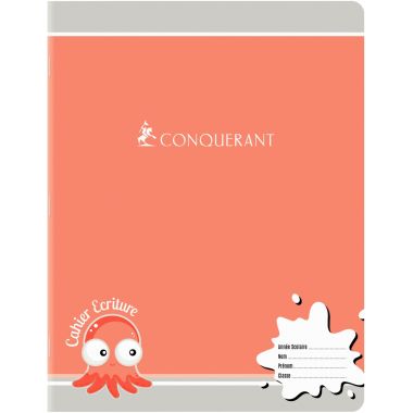 Cahier d'apprentissage piqûre 32 pages, 17x22 cm, double ligne 2 mm interligne et verticale 70g