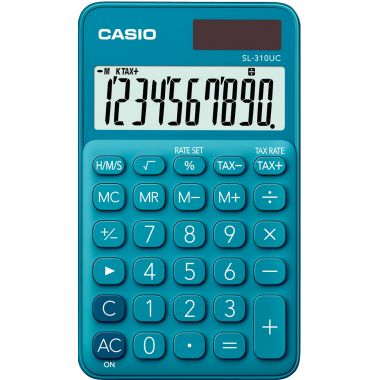 Machine à calculer de poche Casio 10 chiffres SL-310UC bleu