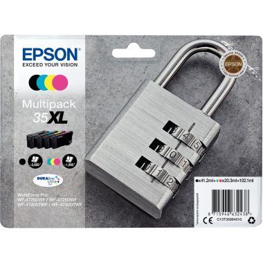 Epson CADENAS / 35XL pack de de 4 cartouches jet d'encre noire, cyan, magenta et jaune haute capacité authentique (T359640)