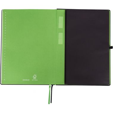 Cahier broché 160 pages LEITZ Complete, format A5, ligné 100g, noir