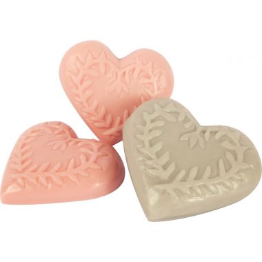 Lot de 3 moules pour savon forme coeur