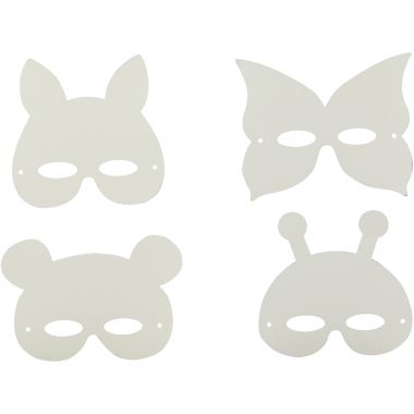 Lot de 24 masques en carton forme animaux assortis