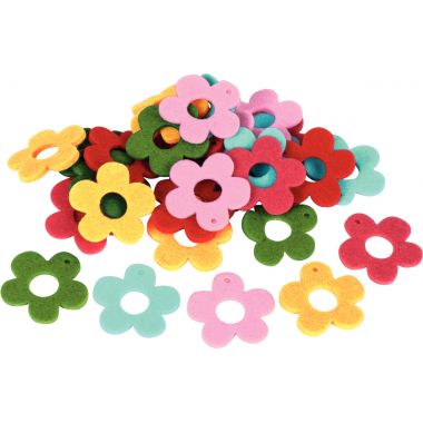 Sachet de 120 perles en feutrine de 4 formes assorties
