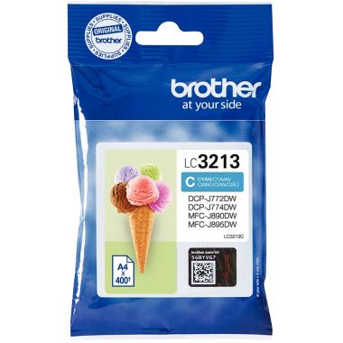 Brother GLACE cartouche jet d'encre cyan haute capacité authentique (LC3213C)