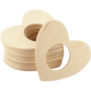 Lot de 12 ronds de serviette forme cœur