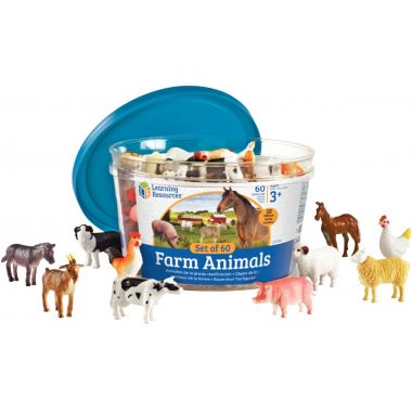 Baril de 60 petits animaux de la ferme
