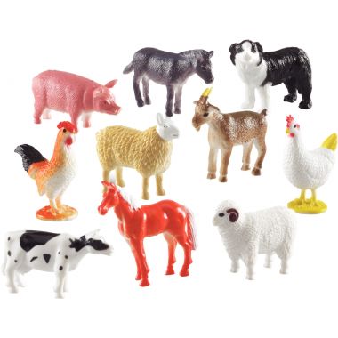 Baril de 60 petits animaux de la ferme