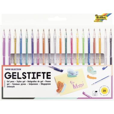 Pochette de 20 stylos gel fantaisie assortis