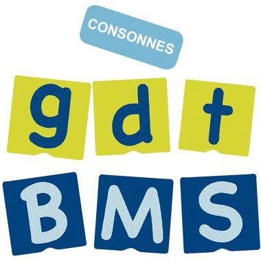 Set de 34 cartes tactiles les lettres
