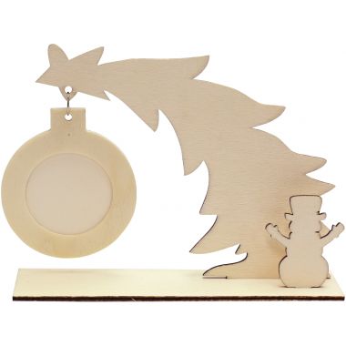 Lot de 5 porte-photos Noël en bois