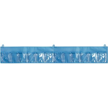 Rangement mural horizontal bleu avec 12 pochettes
