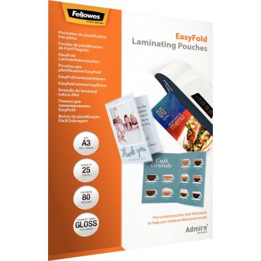 Pack de 25 pochettes de plastification à chaud A3 pré-pliées