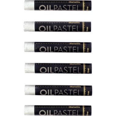 Boîte de 6 pastels huile argent 11mm