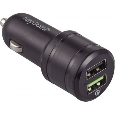Chargeur voiture 2 ports USB noir