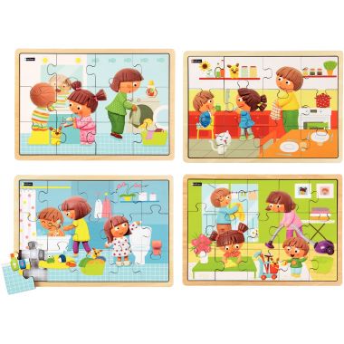 Lot de 4 puzzles, Tout propre !