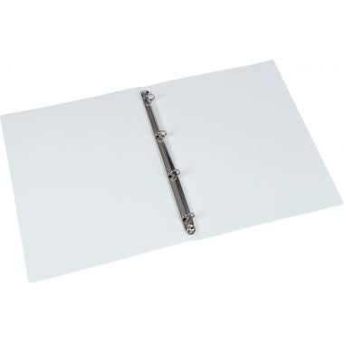 Classeur 4 anneaux en polypropylène opaque, format A4, dos 2,5 cm, blanc