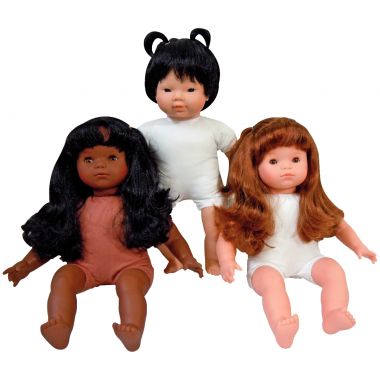 Poupon fille asiatique avec cheveux corps tissu 40 cm