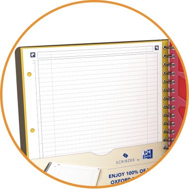 Cahier à reliure intégrale ACTIVEBOOK format A4+ ligné 6 mm, 160 pages perforées