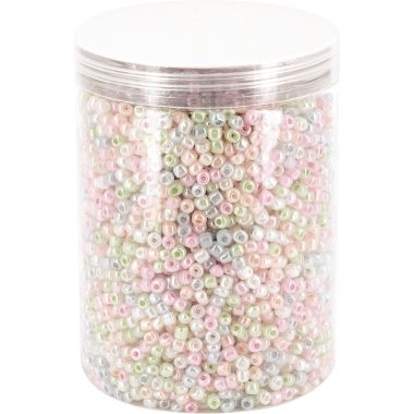Bocal de 500 grammes de perles rocailles nacreés