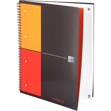 Oxford - Cahier à spirale NOTEBOOK format A4+ quadrillé 5x5, 160 pages perforées - 100103664