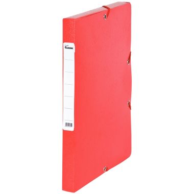 Boîte de classement en carte grainée dos 2,5 cm, rouge