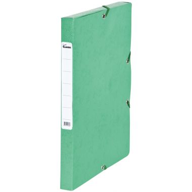 Boîte de classement en carte grainée dos 2,5 cm, vert