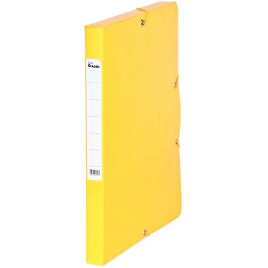 Boîte de classement en carte grainée dos 2,5 cm, jaune