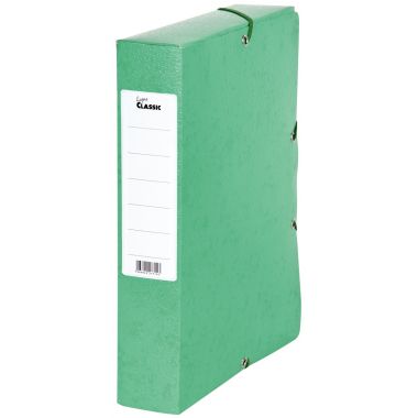 Boîte de classement en carte grainée dos 6 cm, vert